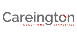 Careington Solutions Simplified logo with gray and red text branding
