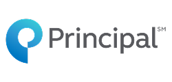 Principal logo with blue teardrop symbol and gray text on white background.